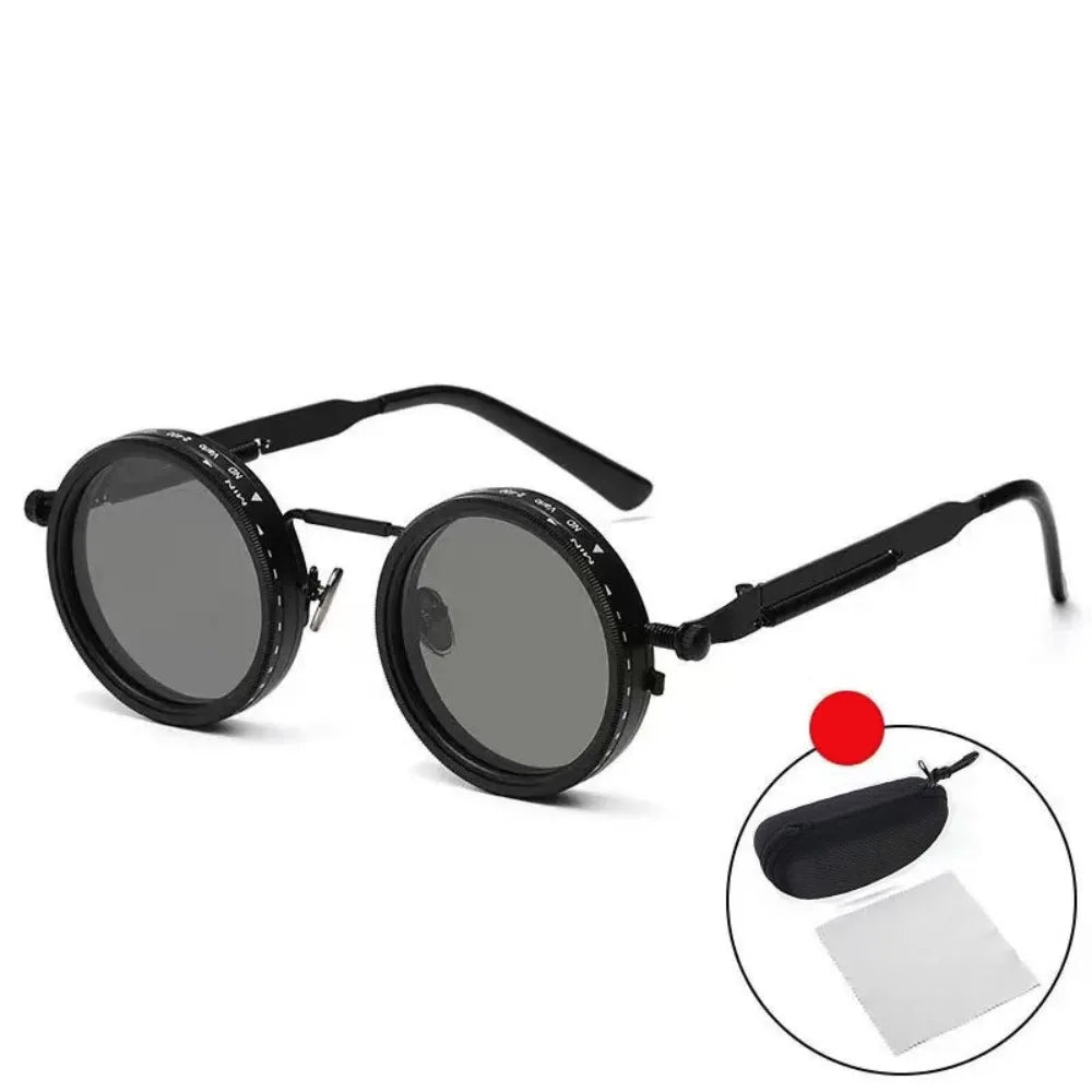 Clarity ND9 Anti-UV Sunglasses 9 Level Dimming Retro Adjustable Dimming Sunglasses Comfort Fit Round Outdoor Eyewear Fishing