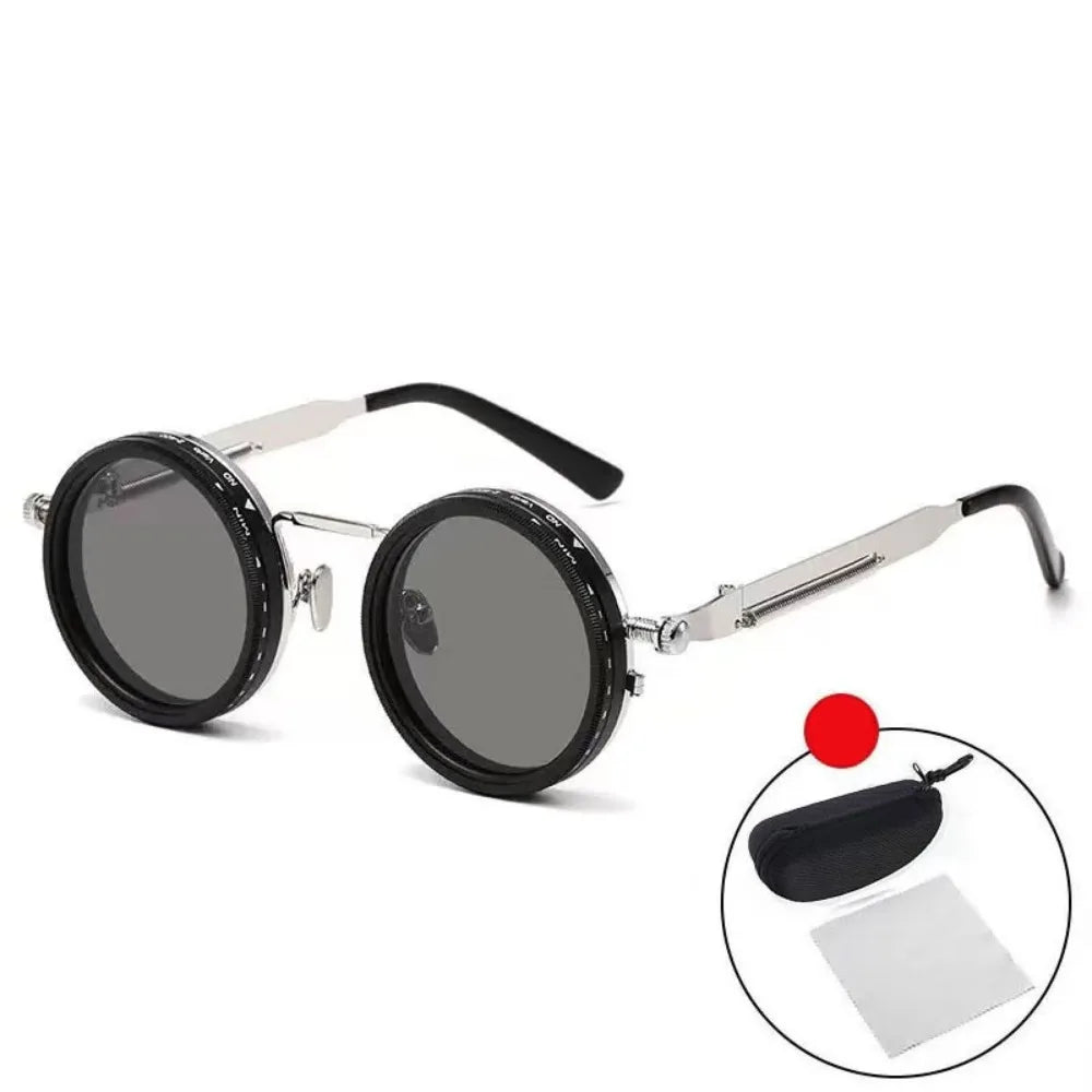 Clarity ND9 Anti-UV Sunglasses 9 Level Dimming Retro Adjustable Dimming Sunglasses Comfort Fit Round Outdoor Eyewear Fishing