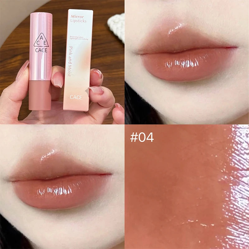 CACE Watery Mirror Lipgloss Hydrating Long Lasting Lip Stain Moisturzing Lip Glaze Tint Moisturizing Lip Stain Tint Cosmetics